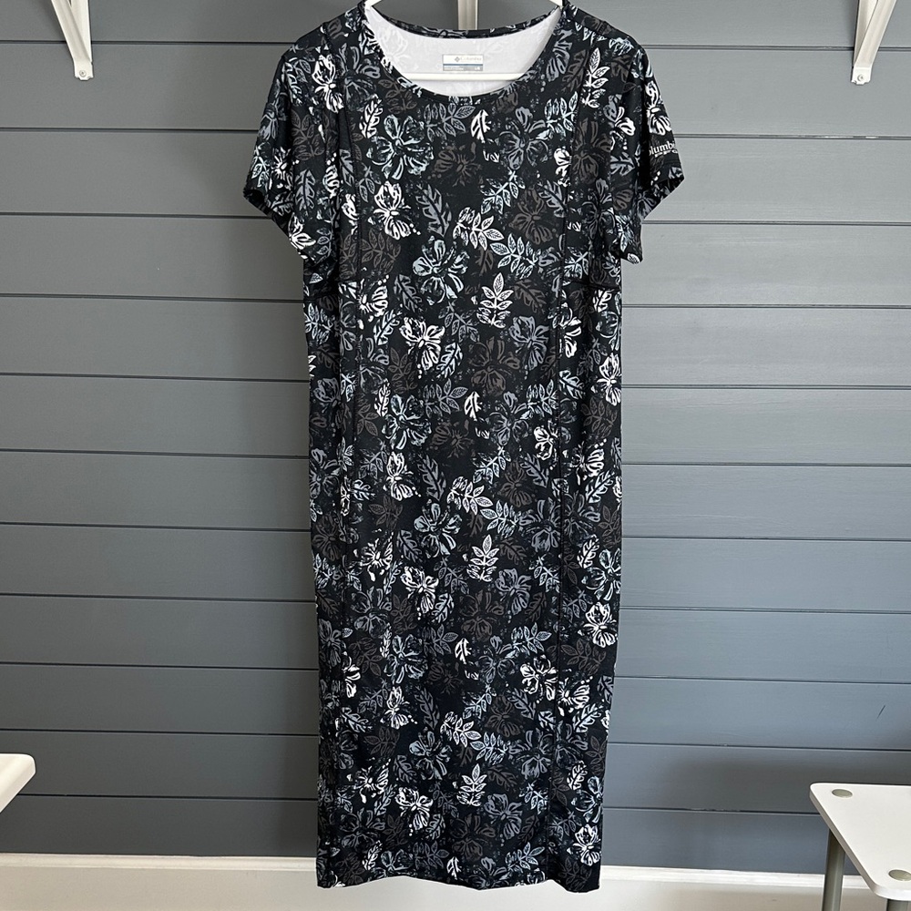 Columbia Floral Black and White Dress